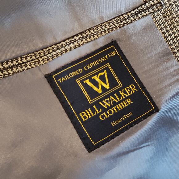 Hickey Freeman Ltd. Men's Silk Wool Houndstooth Grey Sport Coat Blazer 46 Reg - Picture 12 of 12